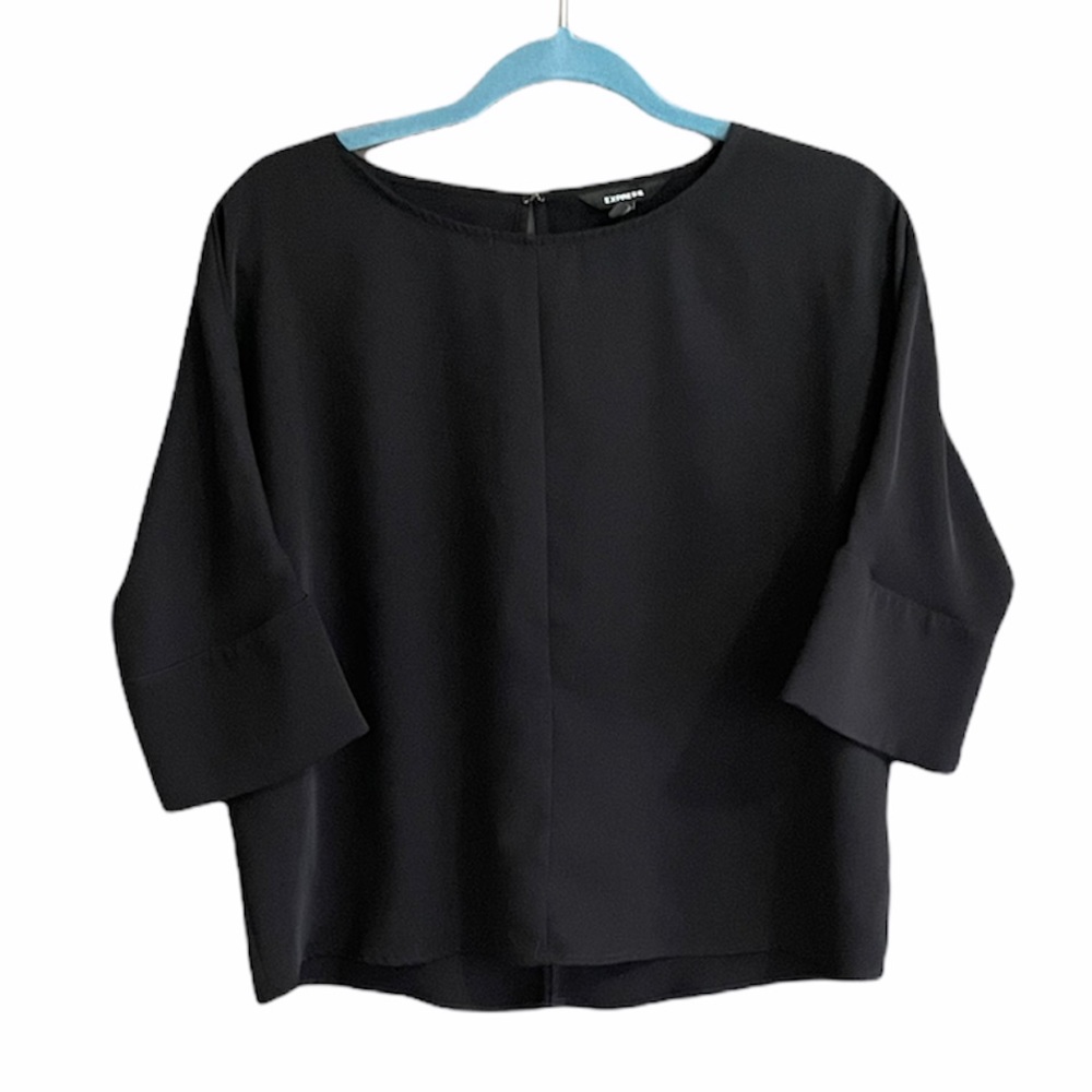Express Black 3/4 Sleeve Blouse S